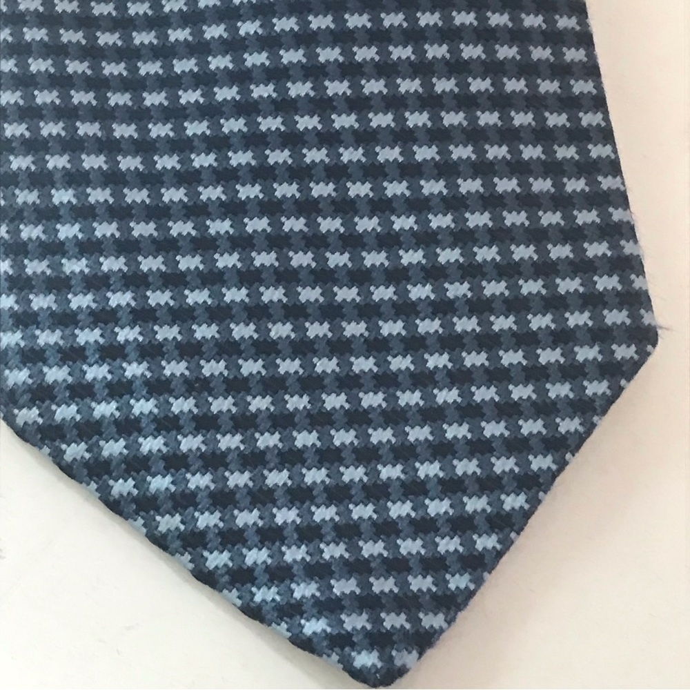 Gianfranco Ferre Navy mini check 100 Silk Tie Italy